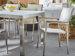 GROSSETO 6 personers Havemøbelsæt Sort/beige Basalt Trippelplade Flammet