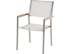GROSSETO 8 personers Havemøbelsæt Transparent/hvid Krakeleret glas