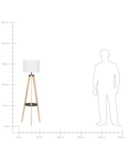 Gulvlampe BLUFF Fyretræ Hvid