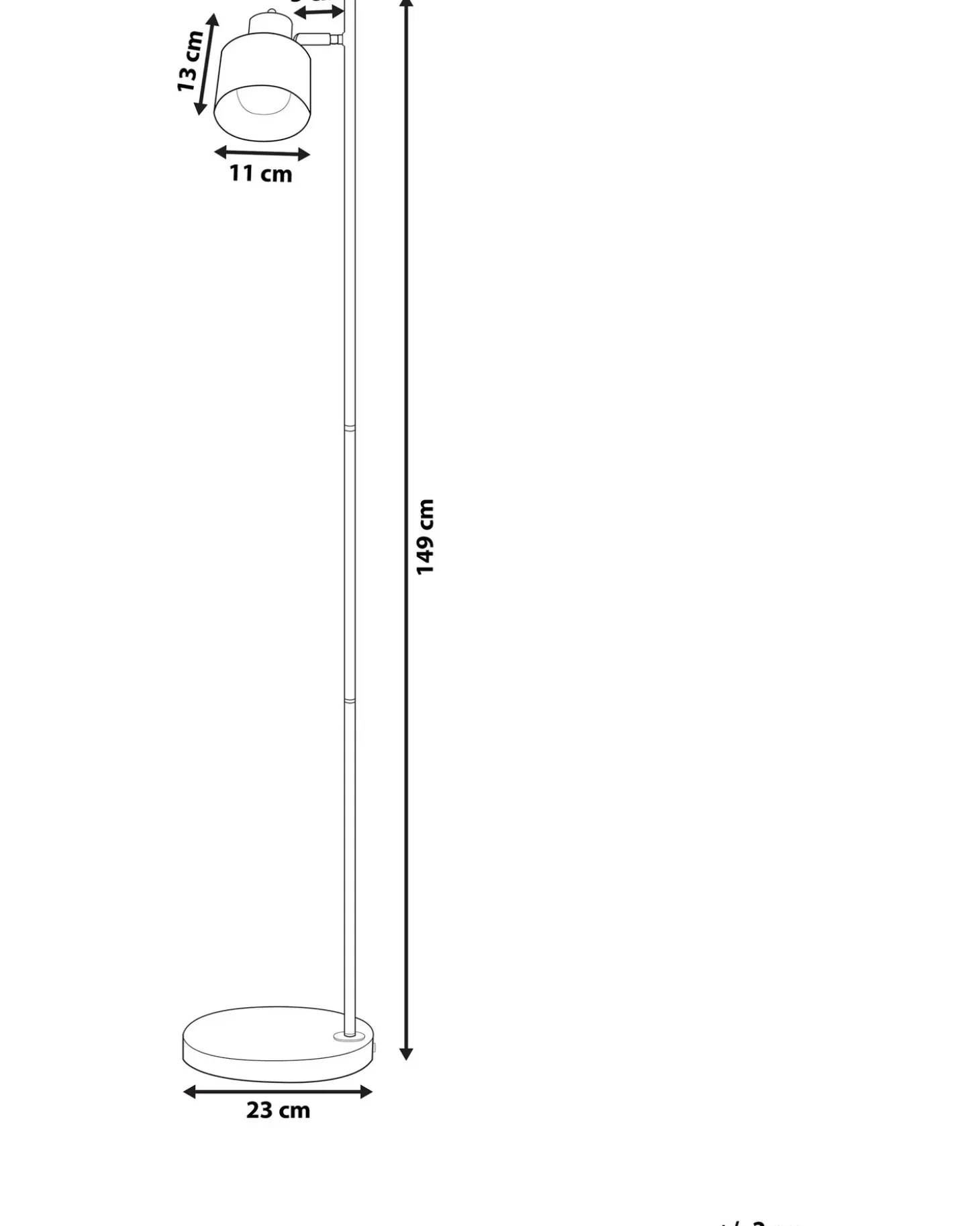 Gulvlampe CORBONES Justerbar Metal Sort