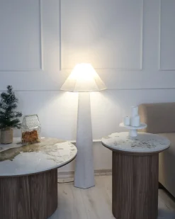 Gulvlampe DEMBI Kunstlinned Lys Beige