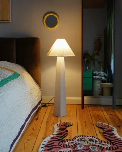 Gulvlampe DEMBI Kunstlinned Lys Beige