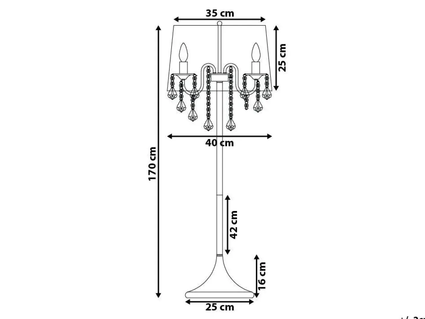 Gulvlampe EVANS Metal Hvid
