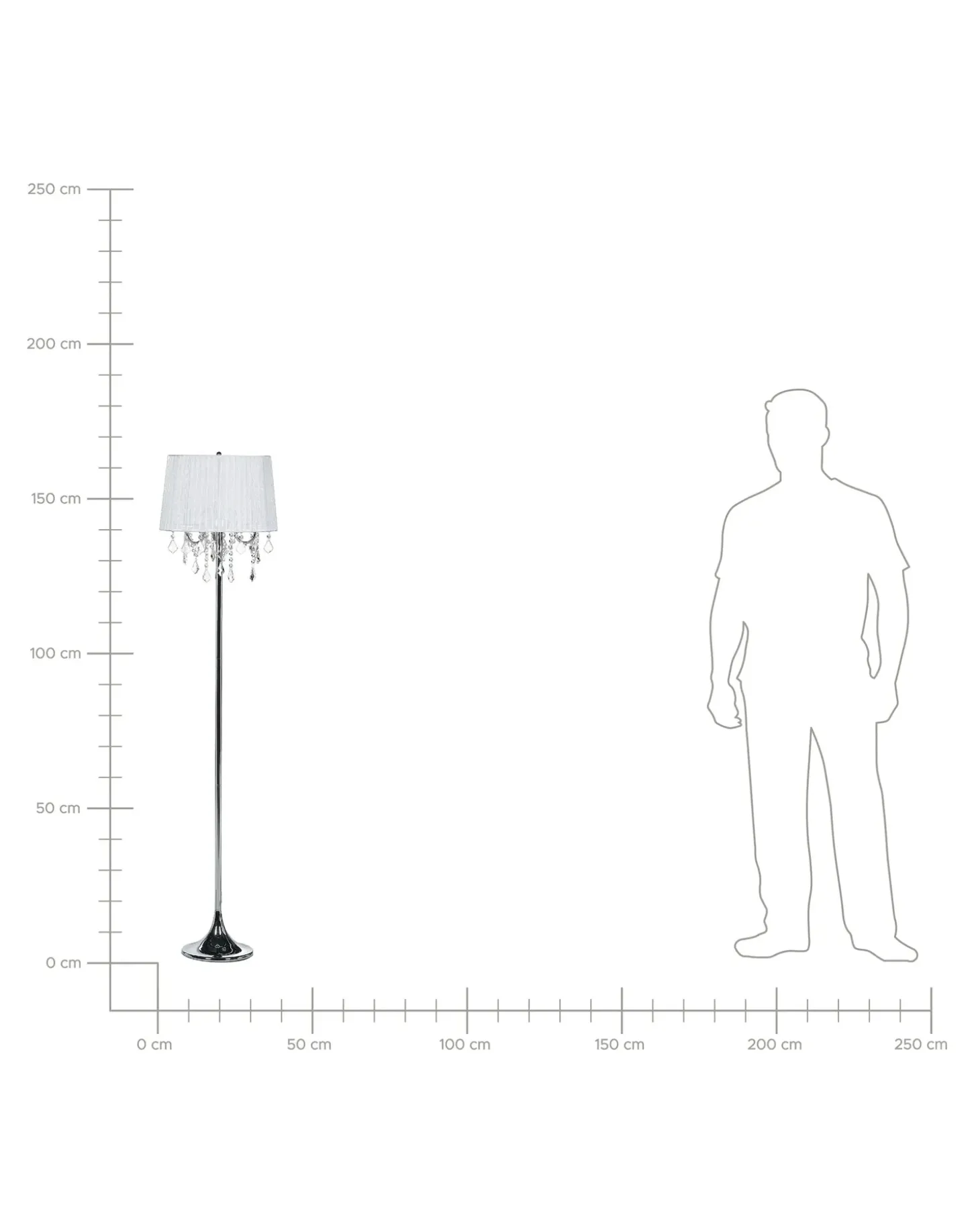 Gulvlampe EVANS Metal Hvid