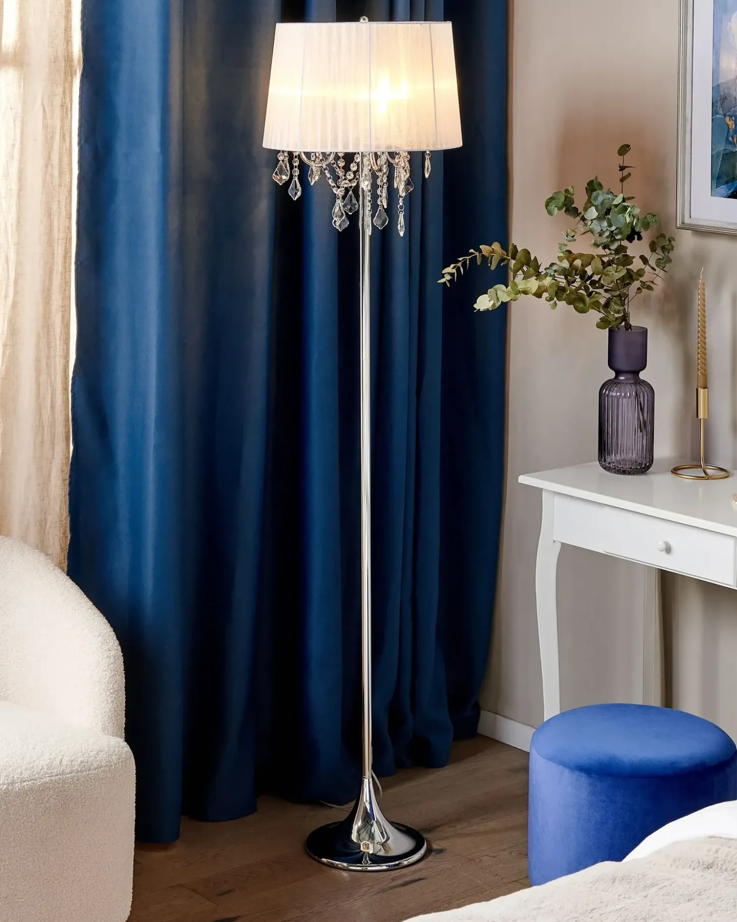 Gulvlampe EVANS Metal Hvid