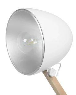 Gulvlampe HETTON Justerbar Egetræ Hvid
