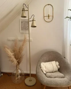 Gulvlampe MOYOLA Justerbar Metal Beige