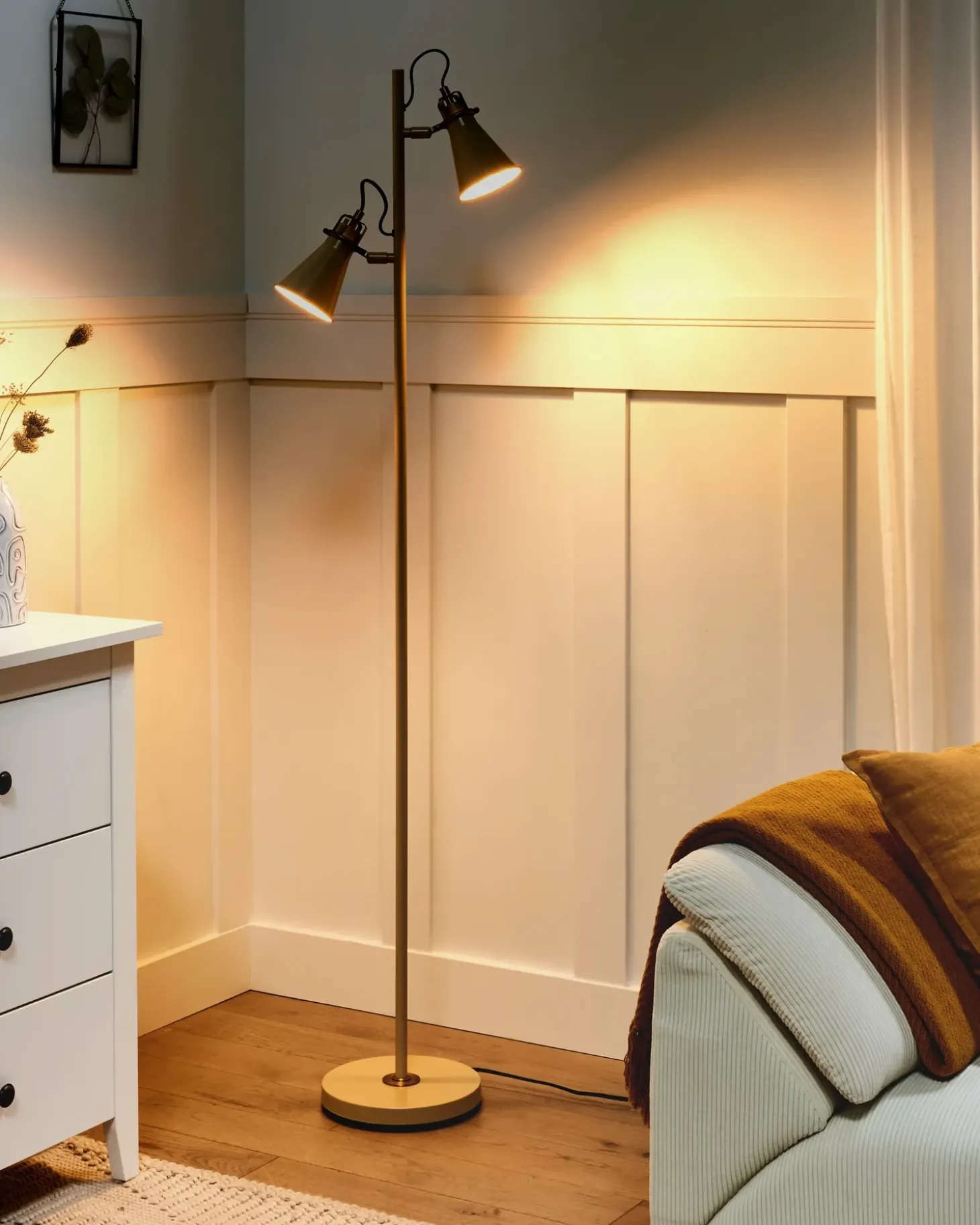 Gulvlampe MOYOLA Justerbar Metal Beige