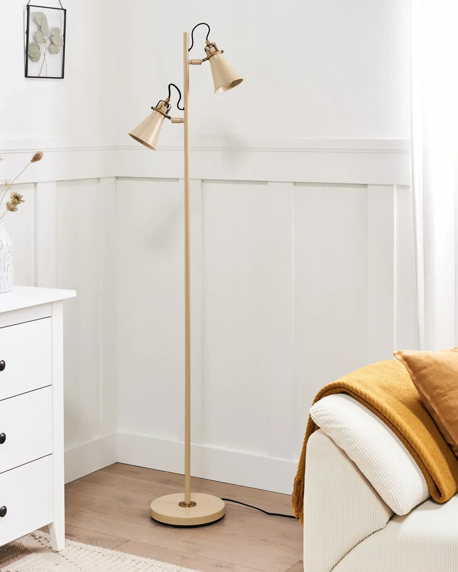 Gulvlampe MOYOLA Justerbar Metal Beige