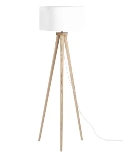 Gulvlampe NITRA Egetræ Hvid