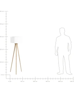 Gulvlampe NITRA Egetræ Hvid