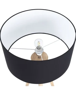 Gulvlampe NITRA Egetræ Sort