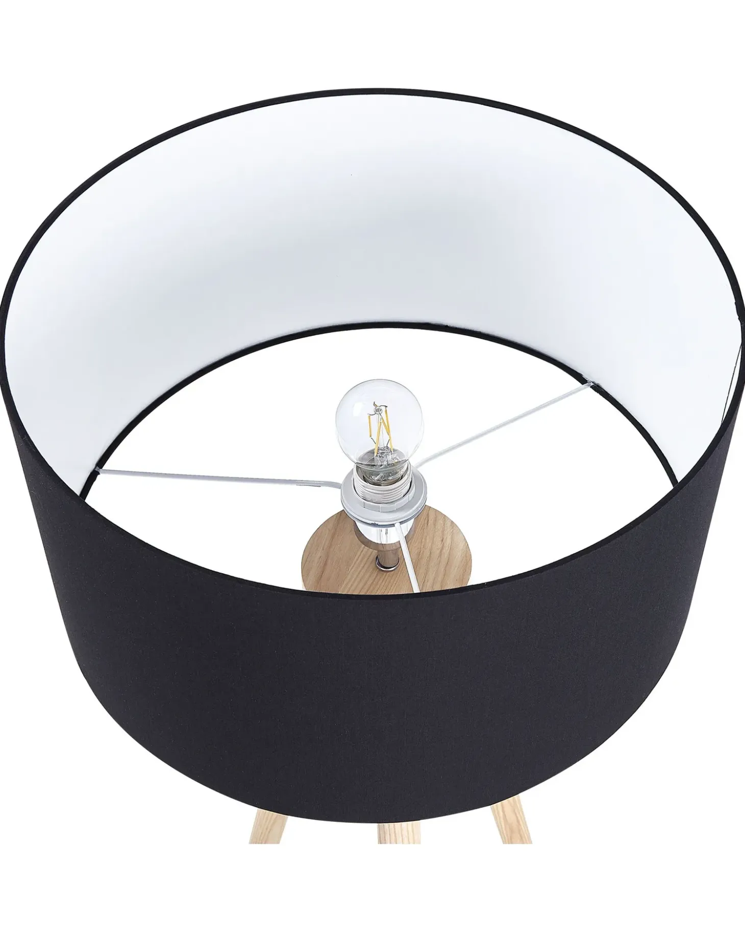 Gulvlampe NITRA Egetræ Sort
