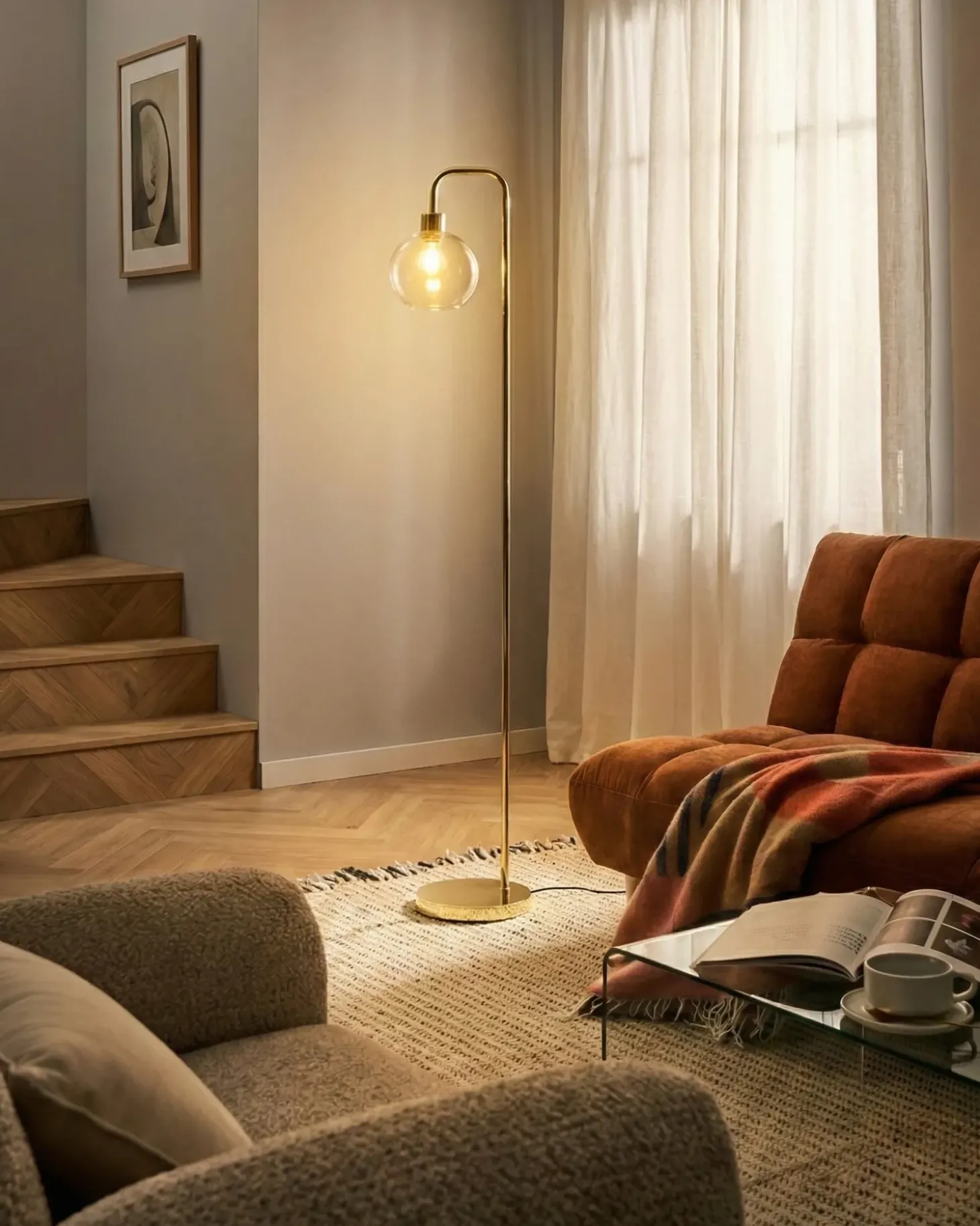 Gulvlampe OKAVANGO Metal Guld