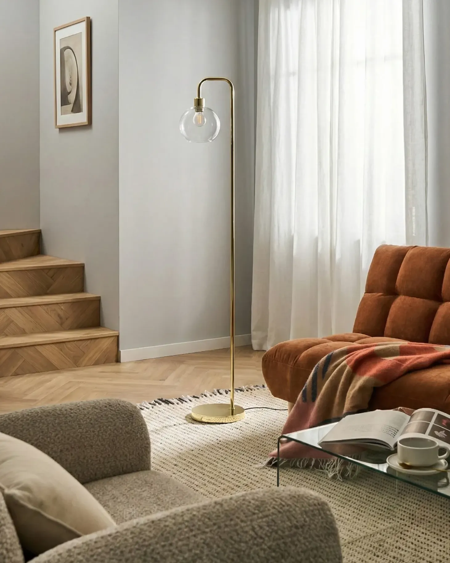 Gulvlampe OKAVANGO Metal Guld