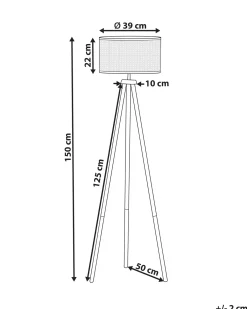 Gulvlampe PENTON Rattan Naturlig