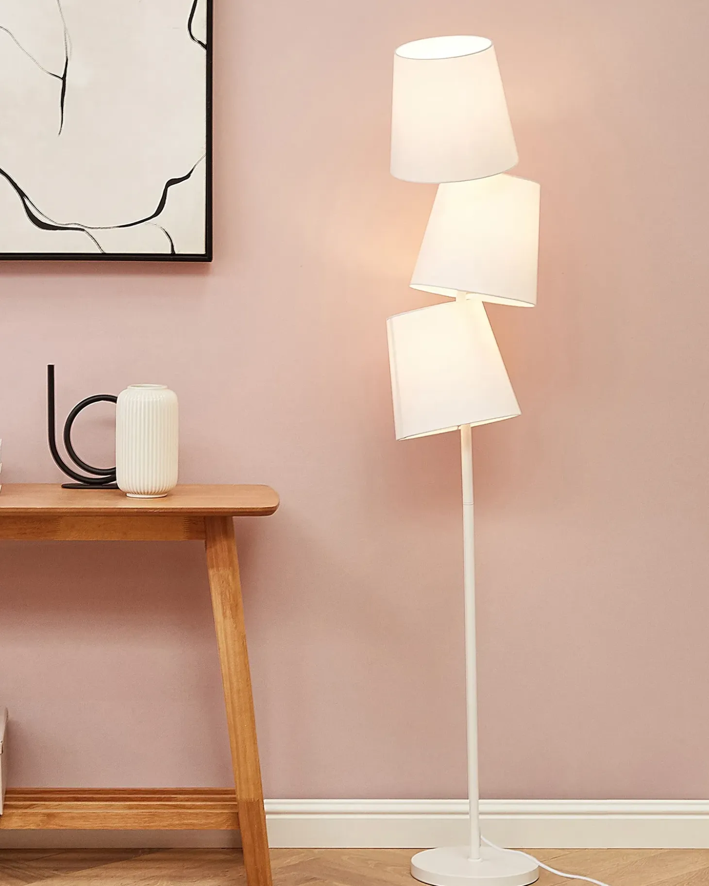 Gulvlampe RIO GRANDE Metal Cremehvid