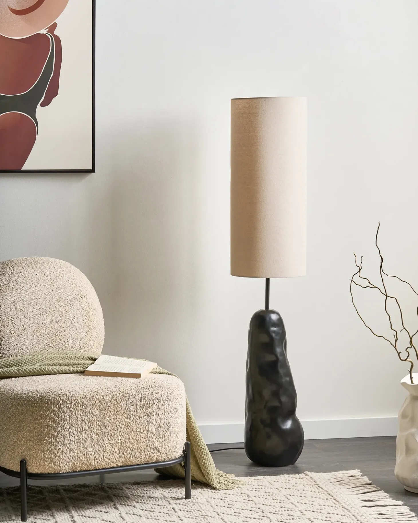 Gulvlampe SELB Keramik Sort