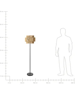 Gulvlampe WOKIRO Papirgarn Naturlig