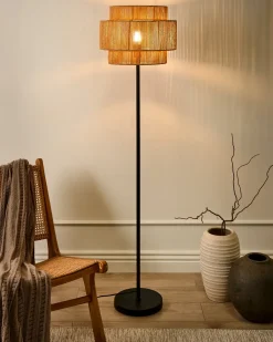 Gulvlampe WOKIRO Papirgarn Naturlig