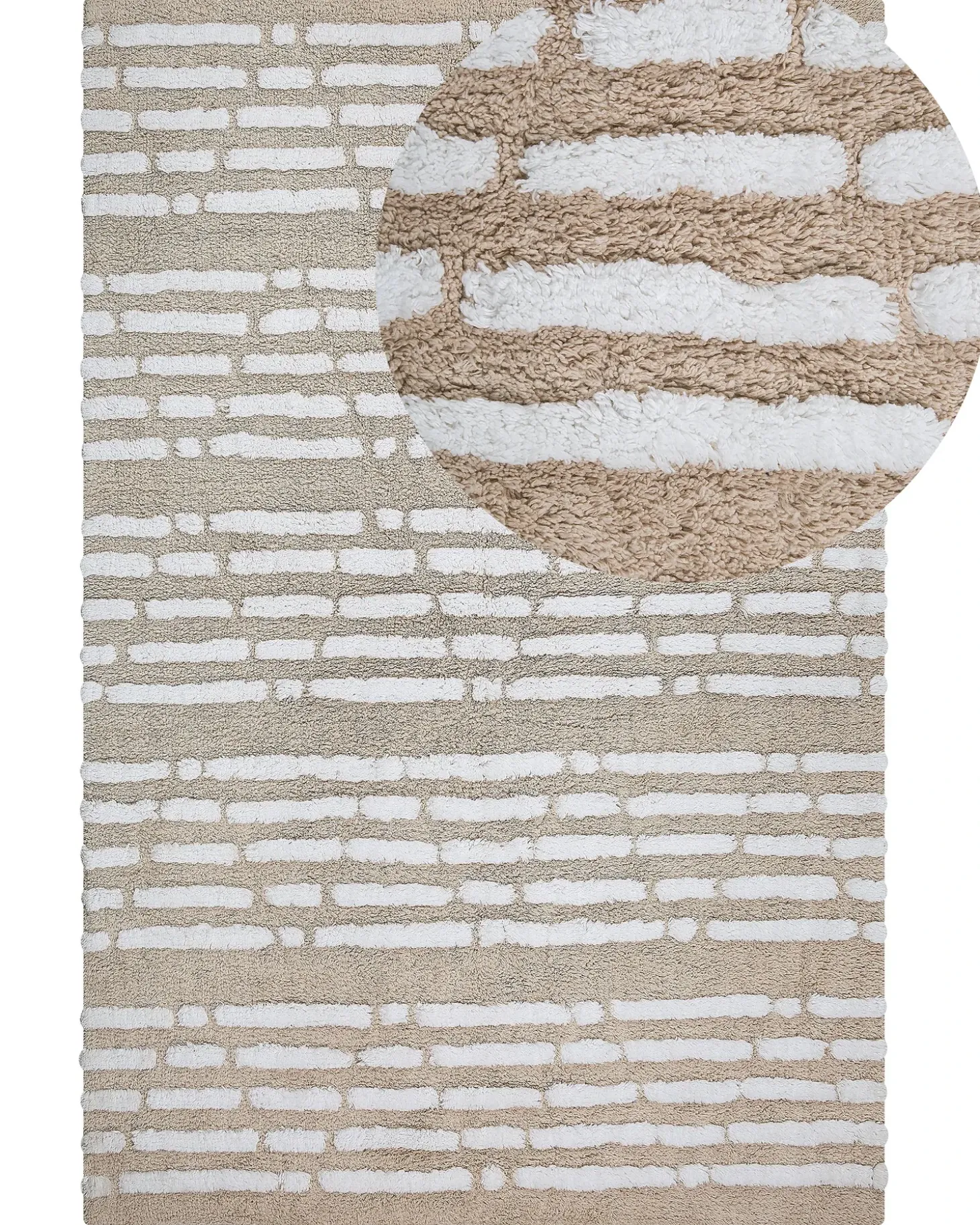 Gulvtæppe AHIRLI Beige 120 x 180 cm Bomuld