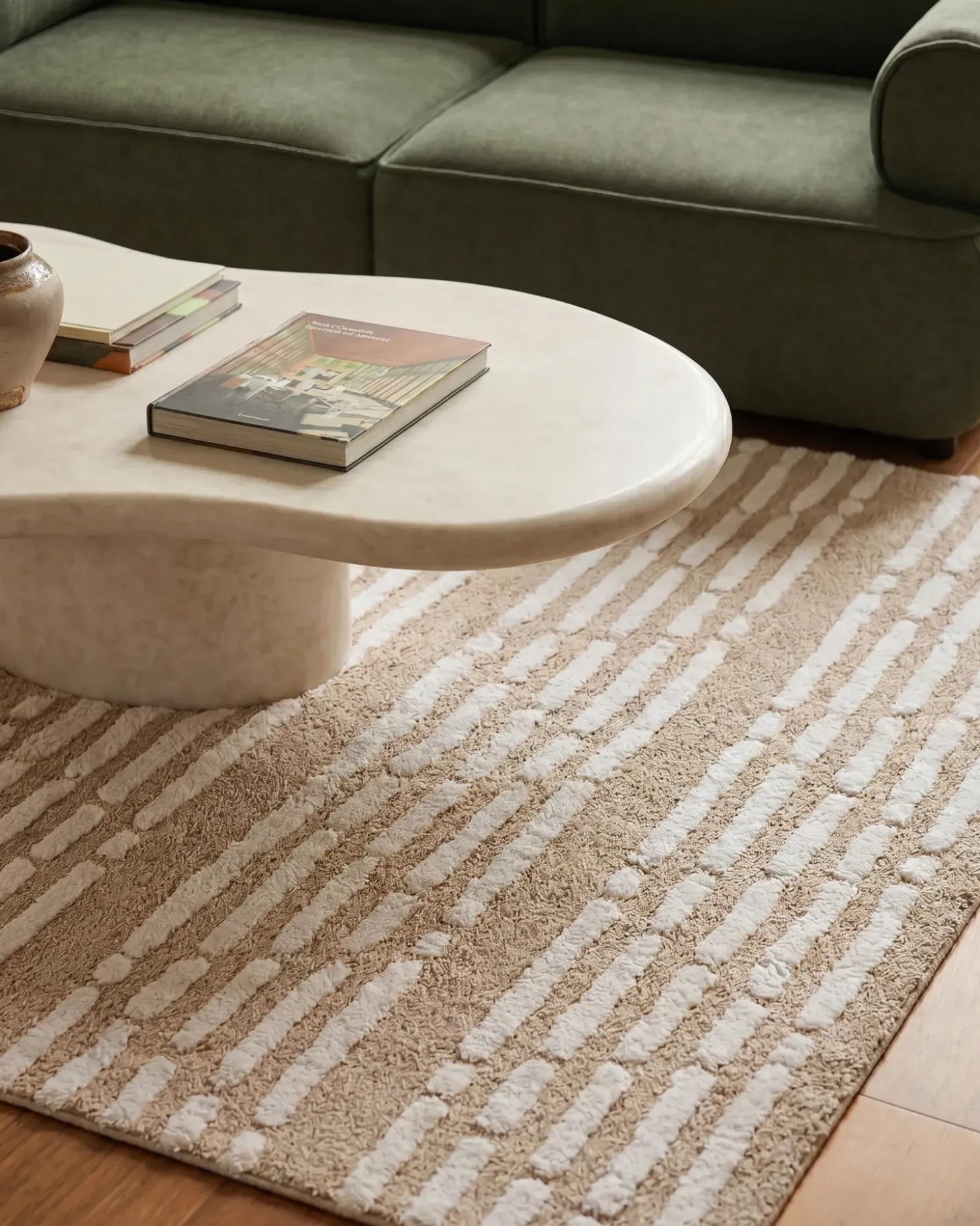 Gulvtæppe AHIRLI Beige 120 x 180 cm Bomuld