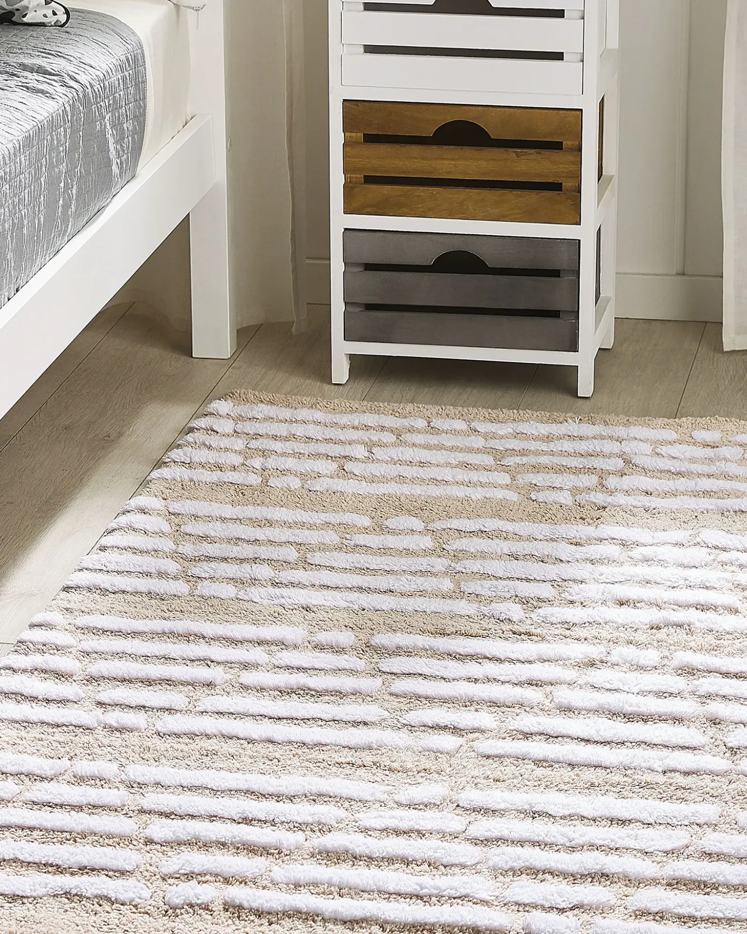 Gulvtæppe AHIRLI Beige 120 x 180 cm Bomuld