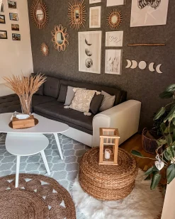 Gulvtæppe AHLAT Beige ø 120 cm Jute