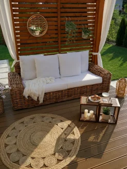 Gulvtæppe AHLAT Beige ø 120 cm Jute