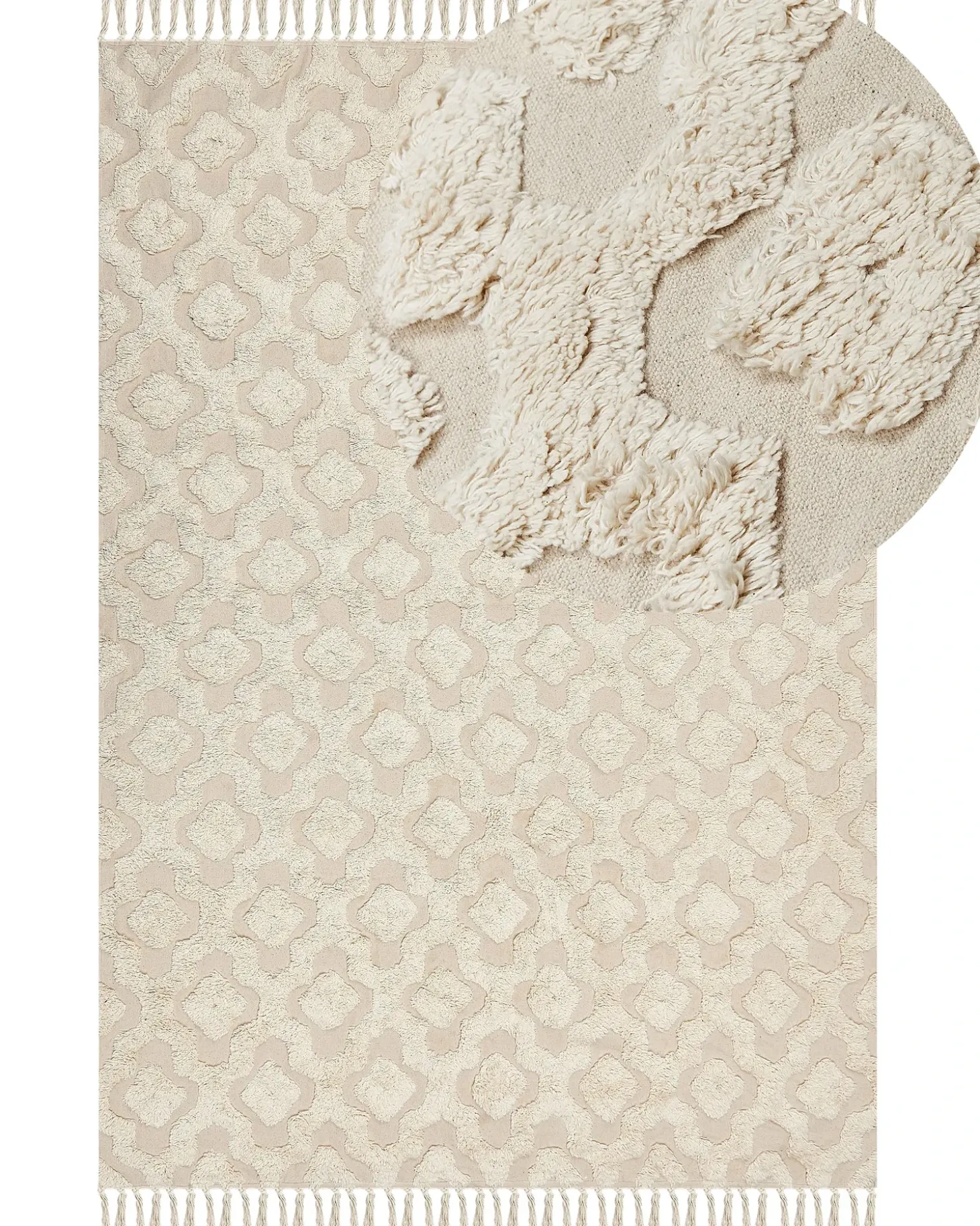 Gulvtæppe AKSARAY Beige 160 x 230 cm Bomuld