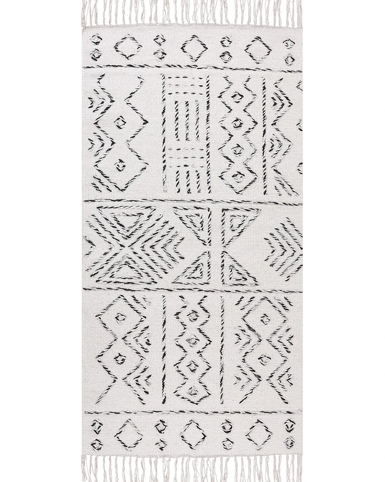 Gulvtæppe ALKENT Hvid 80 x 150 cm Uld