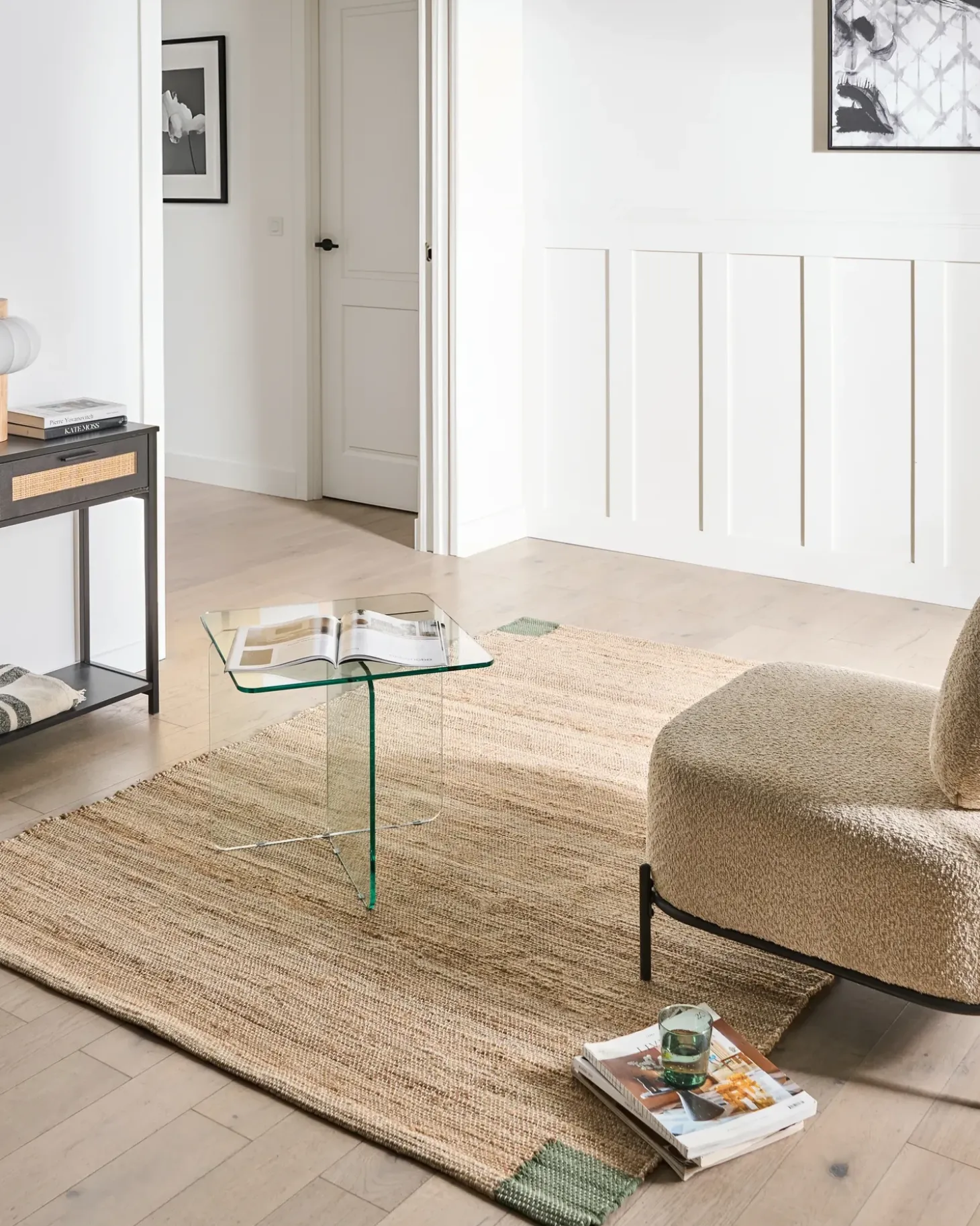 Gulvtæppe AMRAVATI Beige/Grøn 160 x 230 cm Jute