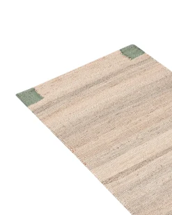 Gulvtæppe AMRAVATI Beige/Grøn 80 x 300 cm Jute