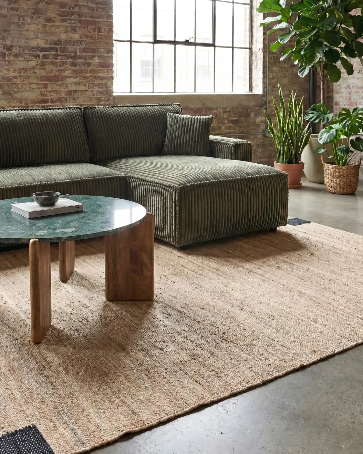 Gulvtæppe AMRAVATI Sort/beige 160 x 230 cm Jute