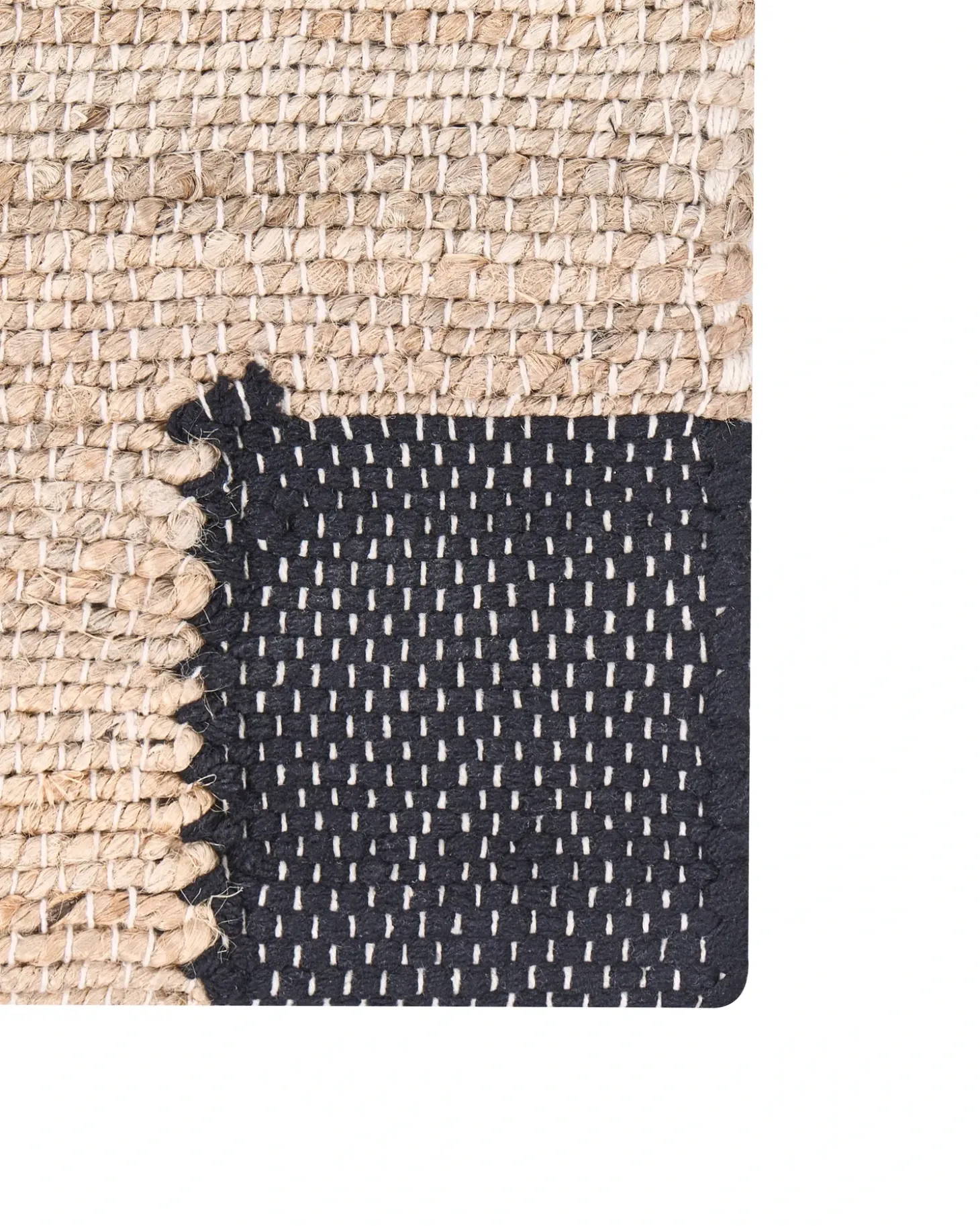 Gulvtæppe AMRAVATI Sort/beige 160 x 230 cm Jute