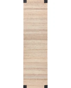 Gulvtæppe AMRAVATI Sort/beige 80 x 300 cm Jute