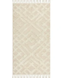 Gulvtæppe ARDAHAN Beige 80 x 150 cm Bomuld