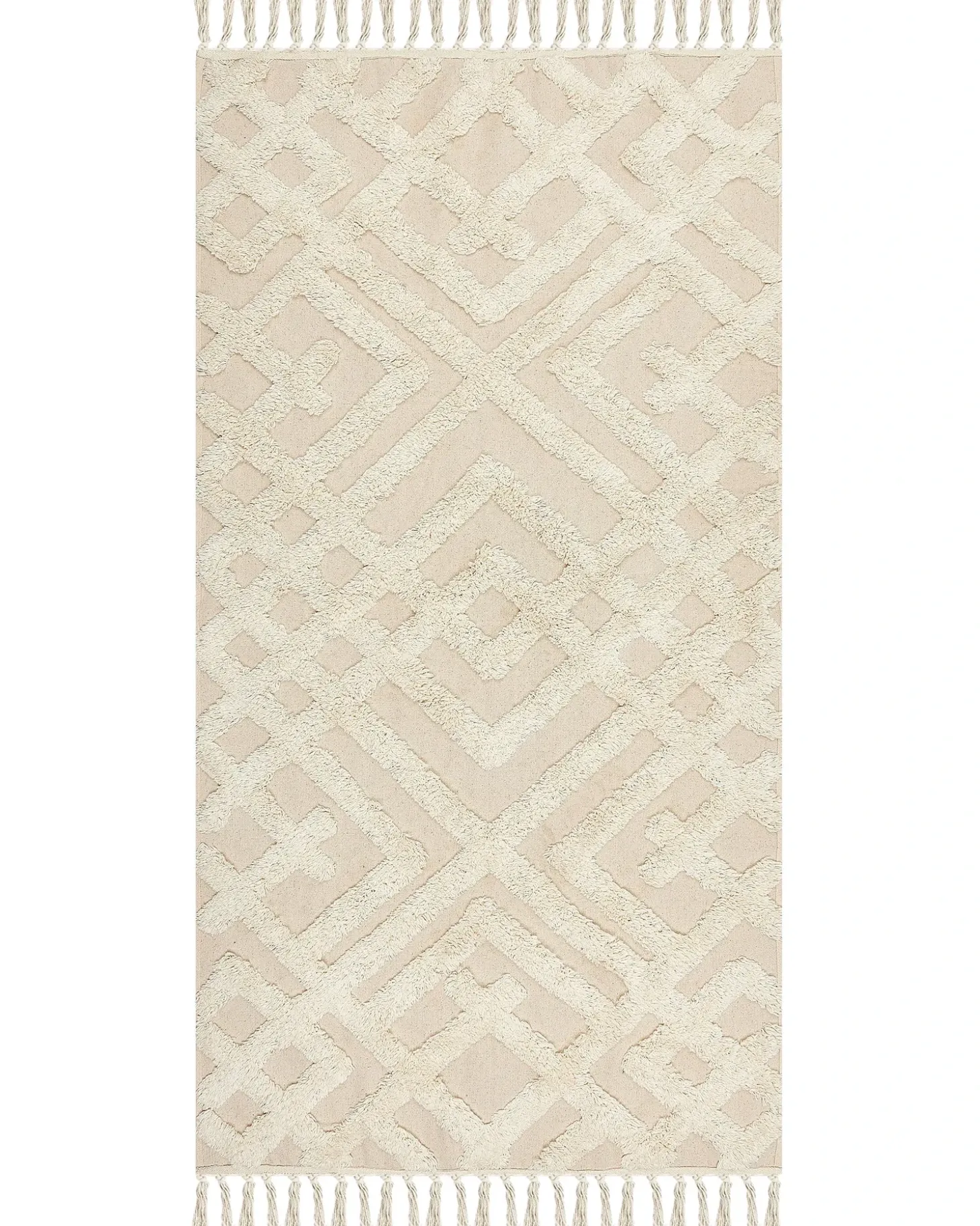 Gulvtæppe ARDAHAN Beige 80 x 150 cm Bomuld