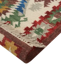 Gulvtæppe AREVIK Multifarvet 80 x 150 cm Uld Kelim
