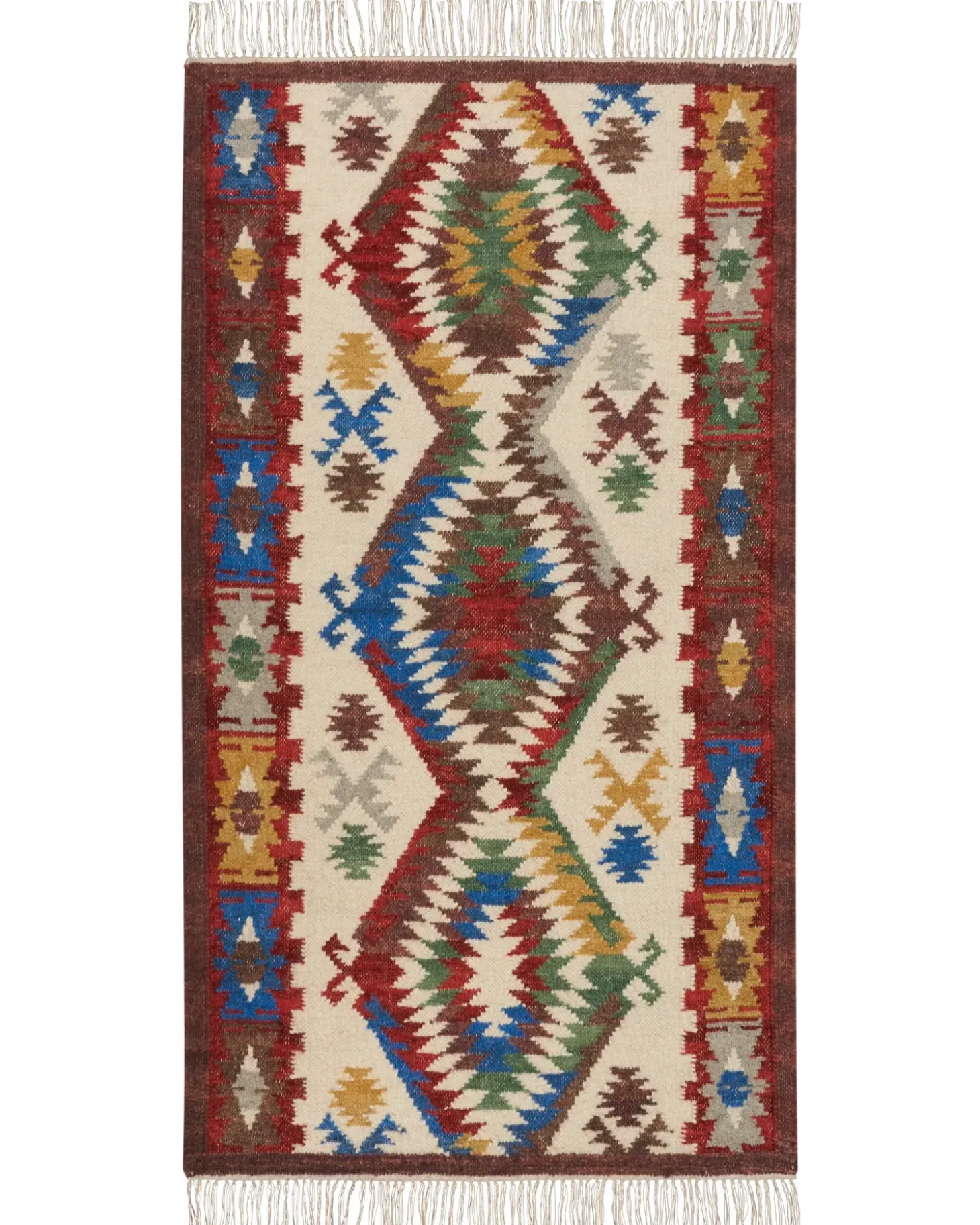 Gulvtæppe AREVIK Multifarvet 80 x 150 cm Uld Kelim