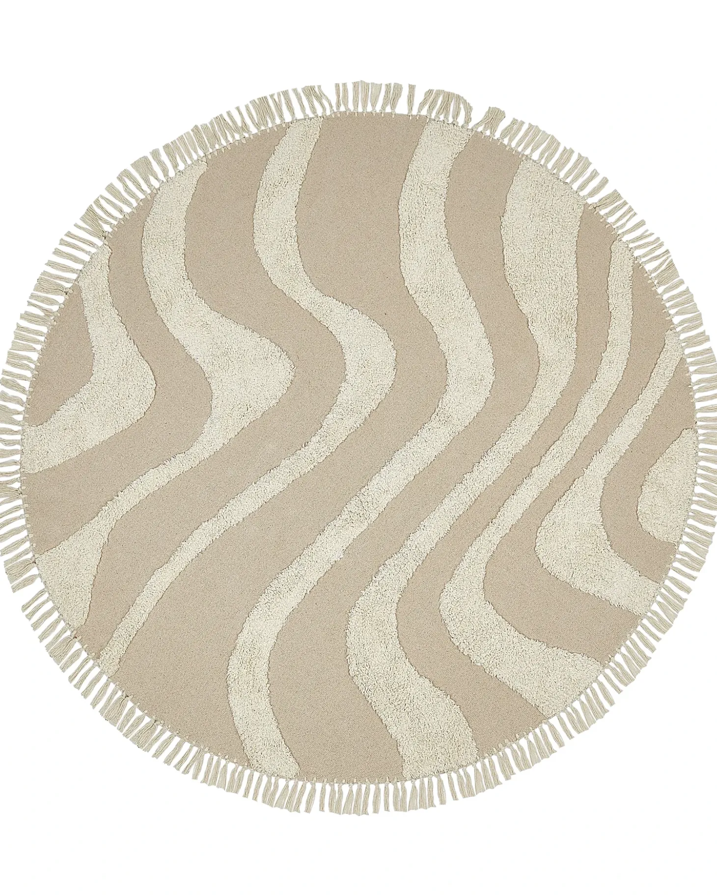Gulvtæppe ARTMAK Beige ø 140 cm Bomuld