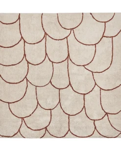 Gulvtæppe AVDAN Beige 200 x 200 cm Bomuld