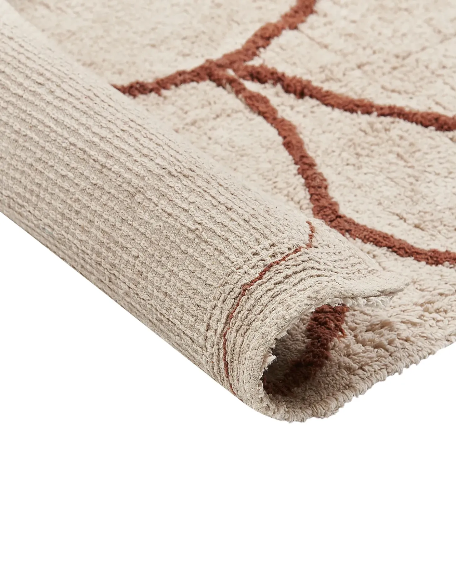 Gulvtæppe AVDAN Beige 200 x 200 cm Bomuld
