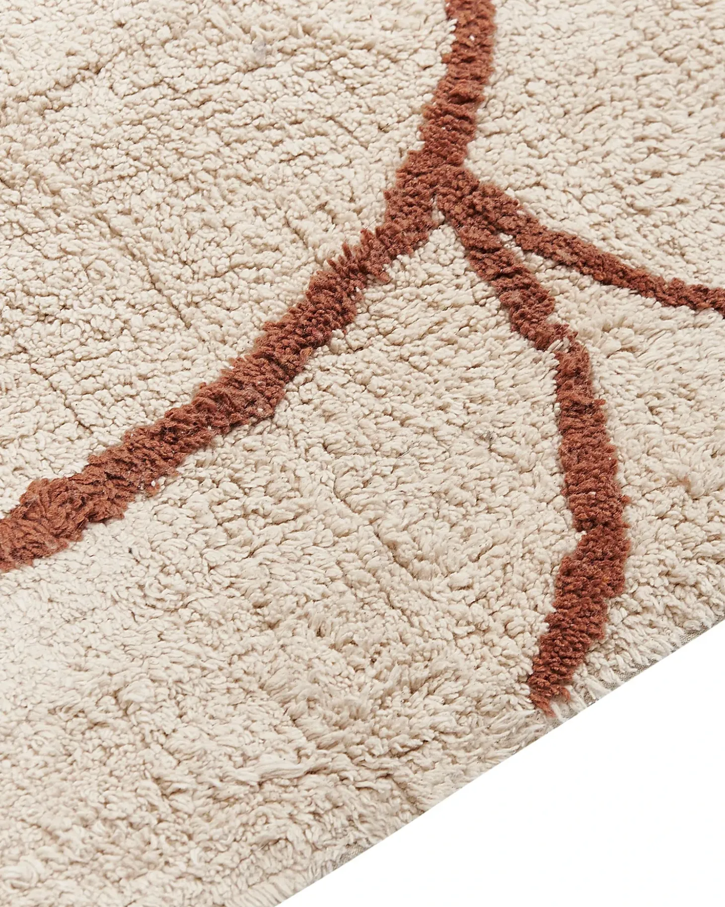 Gulvtæppe AVDAN Beige 200 x 200 cm Bomuld