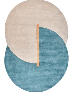 Gulvtæppe AYUJ Beige/ Blå 160 x 230 cm Viskose