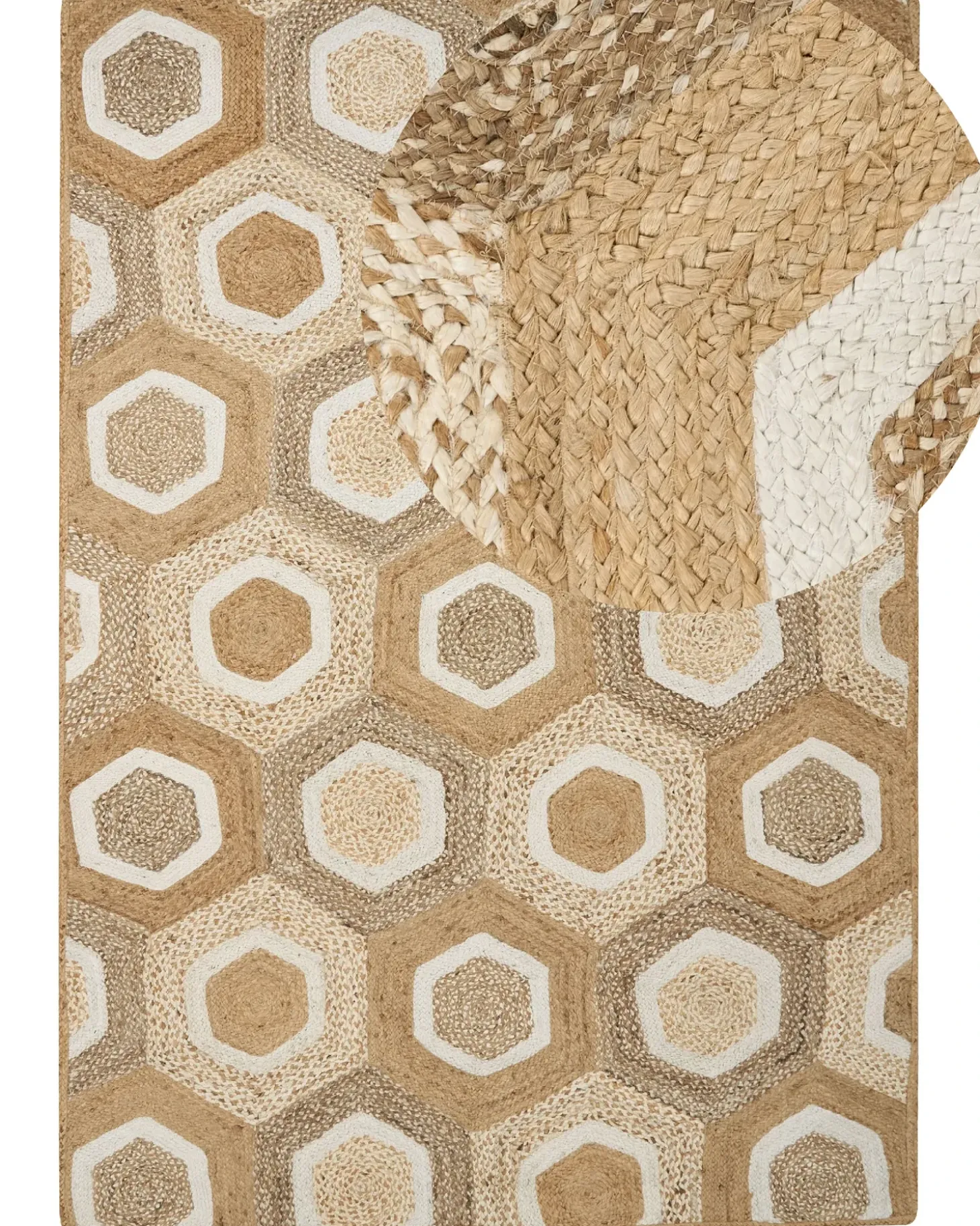 Gulvtæppe BASOREN Beige 160 x 230 cm Jute
