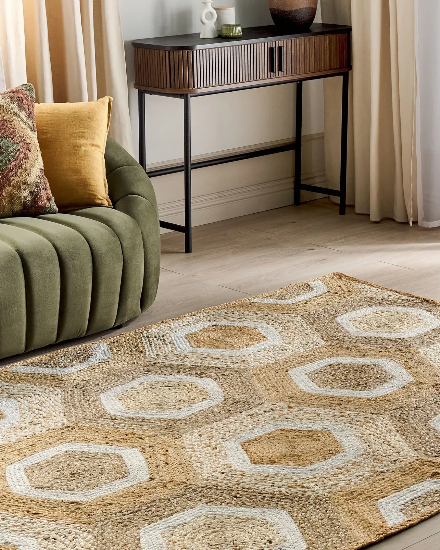 Gulvtæppe BASOREN Beige 160 x 230 cm Jute