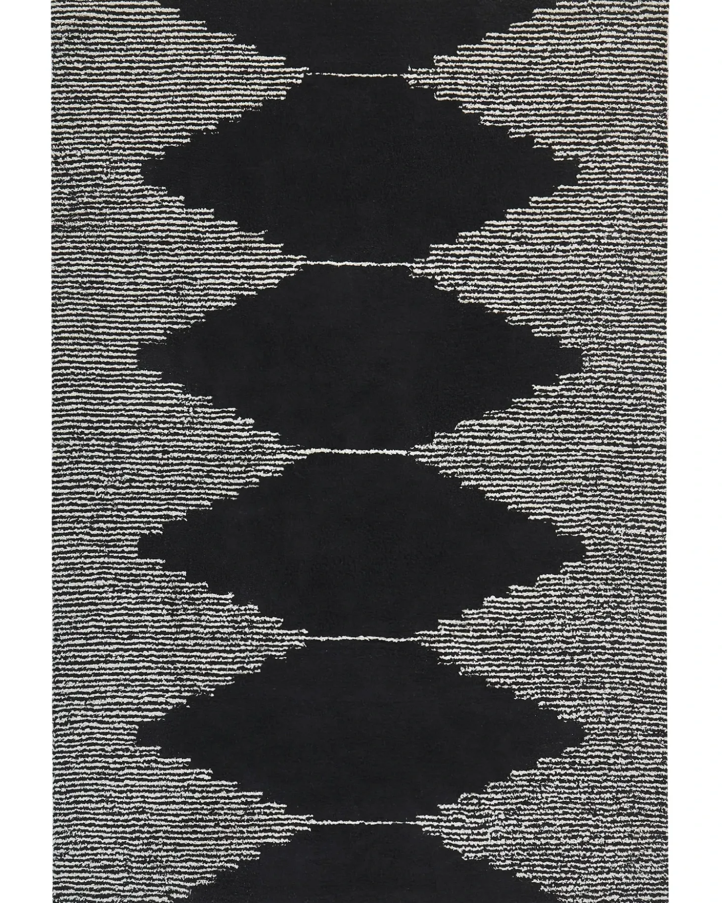 Gulvtæppe BATHINDA Sort/hvid 160 x 230 cm Bomuld