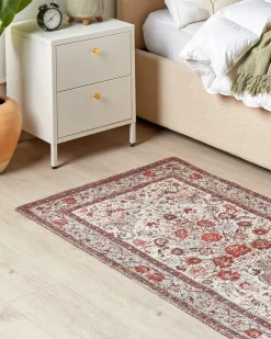 Gulvtæppe BINNISZ Rød 80 x 150 cm Bomuld