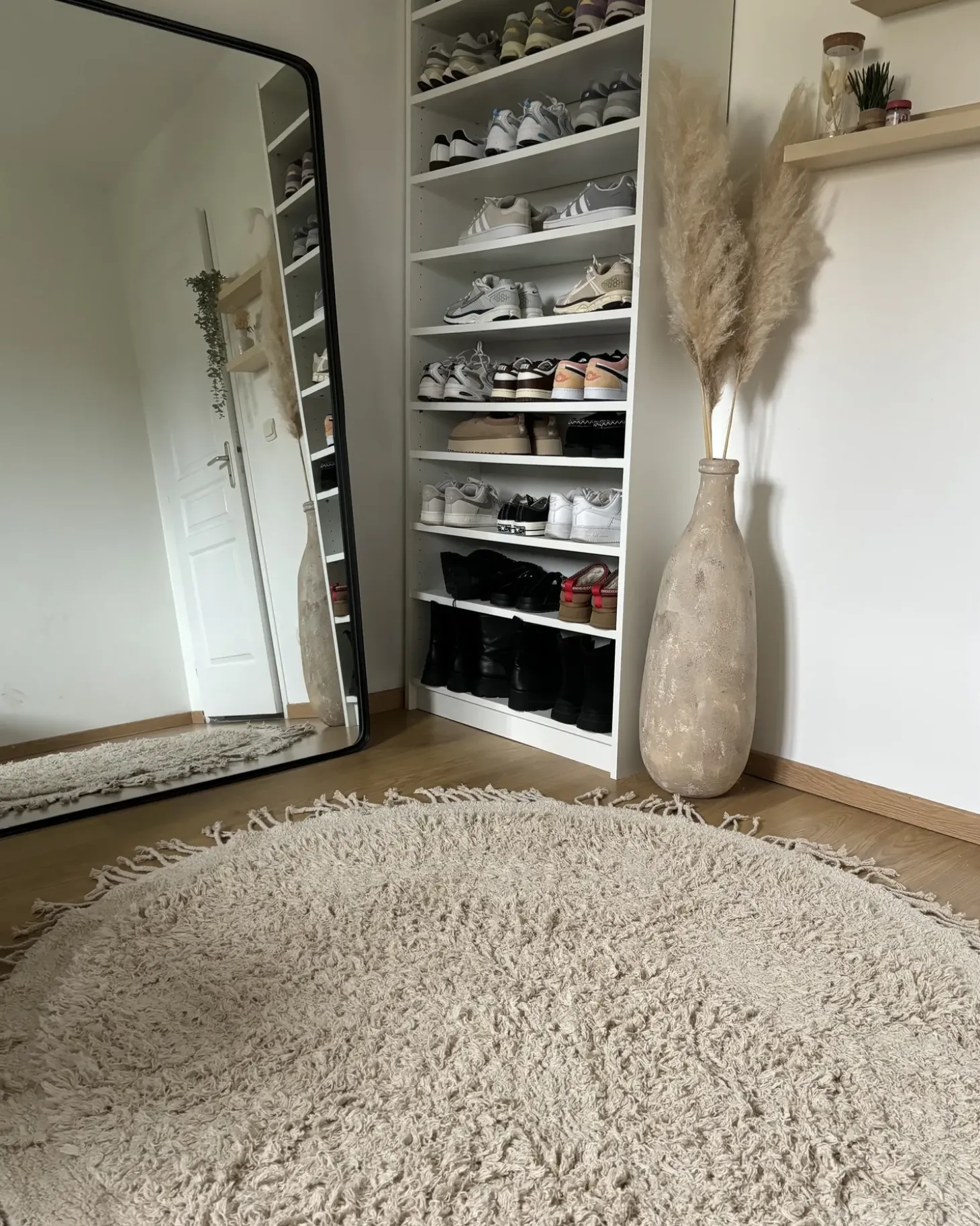 Gulvtæppe BITLIS Lys Beige ø 140 cm Bomuld